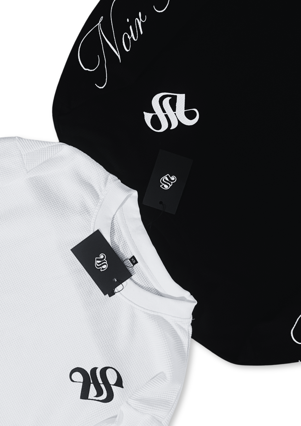 'NOIR MADE ME' waffle thermal - BLACK